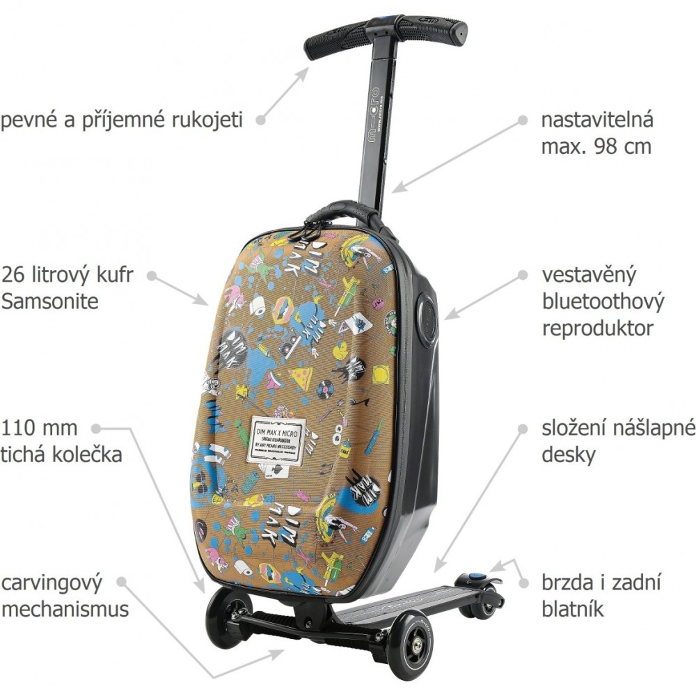 Самокат MICRO LUGGAGE STEVE AOKI SOUND2GO ML0007. Купить Самокат на  Официальном Сайте MICRO в России.